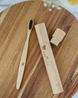 Bamboo Toothbrush Travel Case + Toothbrush Set