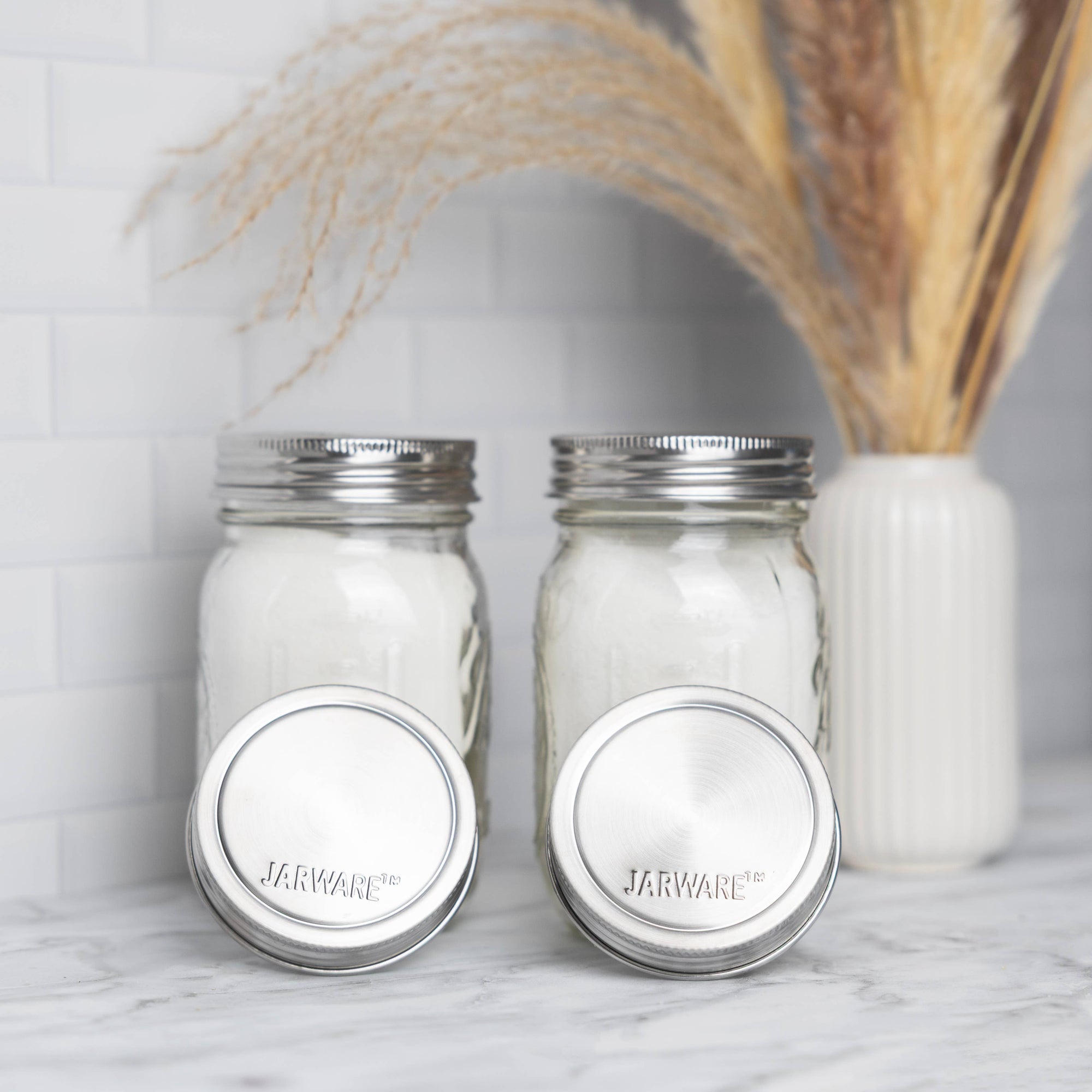 Jarware Stainless Steel Mason Jar Lids, Set of 8