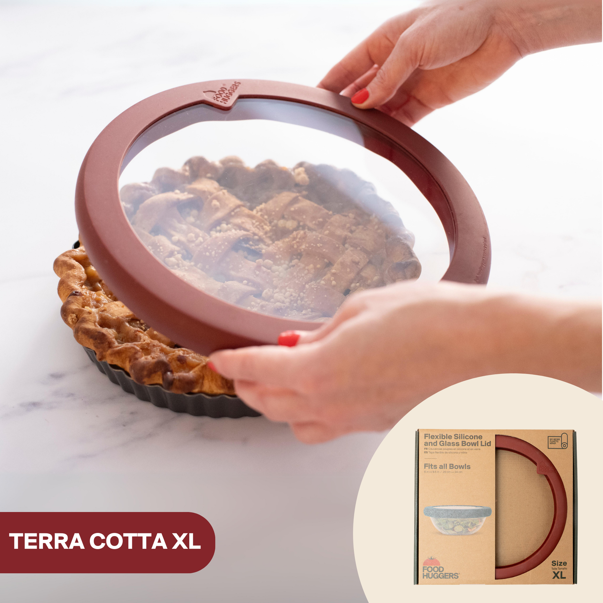Food Huggers - Food Huggers Lid Extra Large Terra Cotta