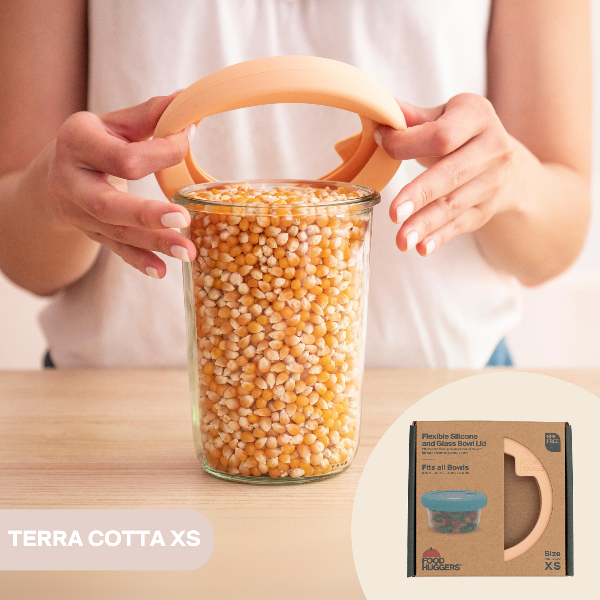 Glass Bowl Lid with Silicone Seal – XSmall – Terra Cotta