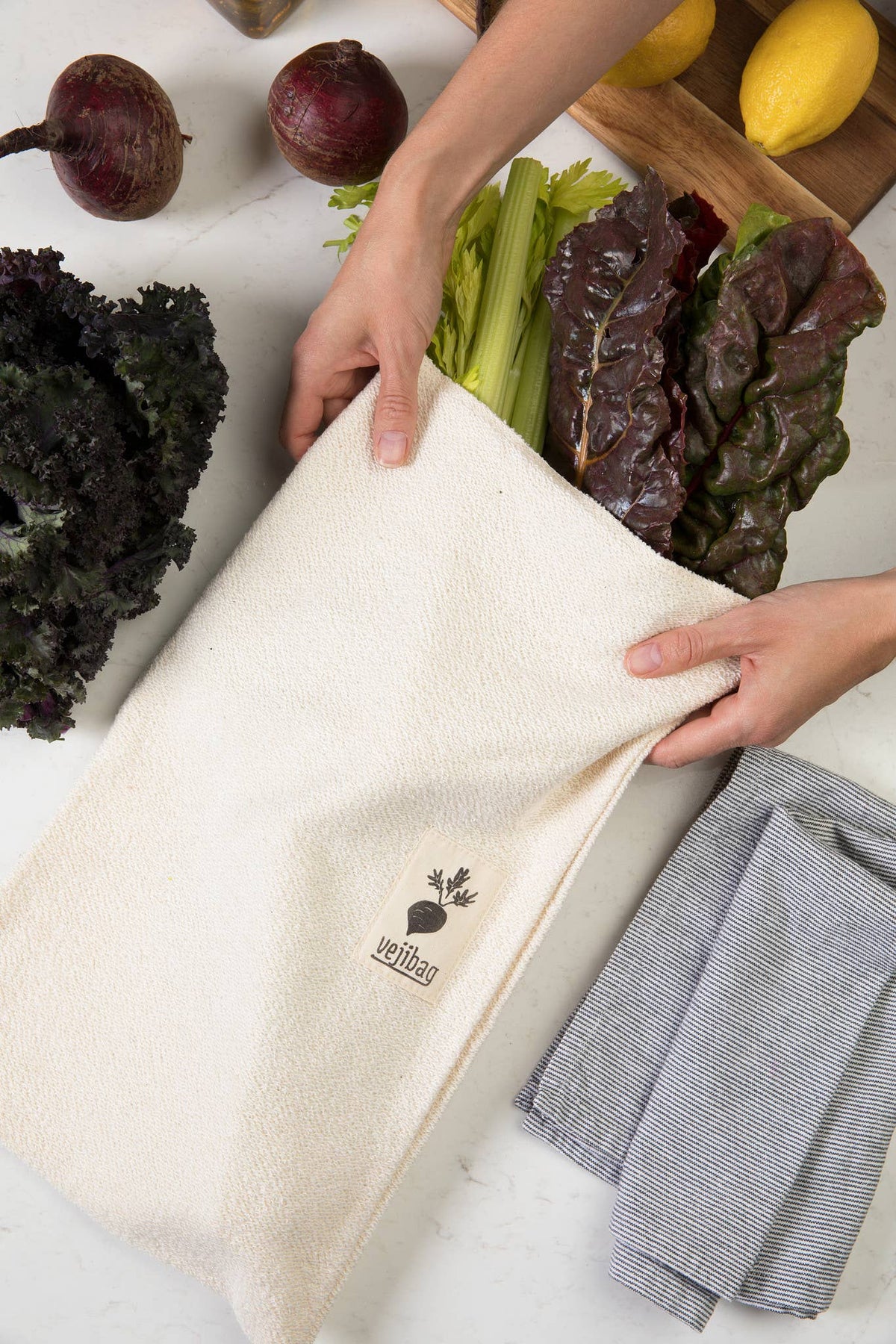 LARGE Vegetable Saver Bag | Organic Cotton Produce Bag