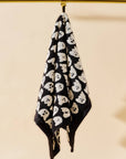 Ghost Spooky Cute Black and White Terry Cloth Hand Towel