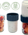 Mason Jar Lifestyle - 2-in-1 Lid to Connect Two Regular Mouth Mason Jars 2PK