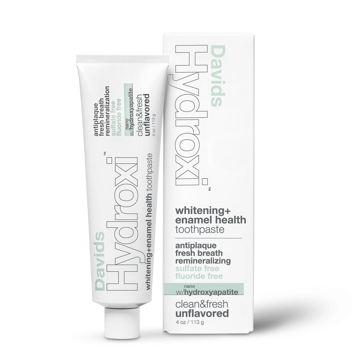 Davids Hydroxi™ whitening+enamel health nano hydroxyapatite premium toothpaste / unflavored