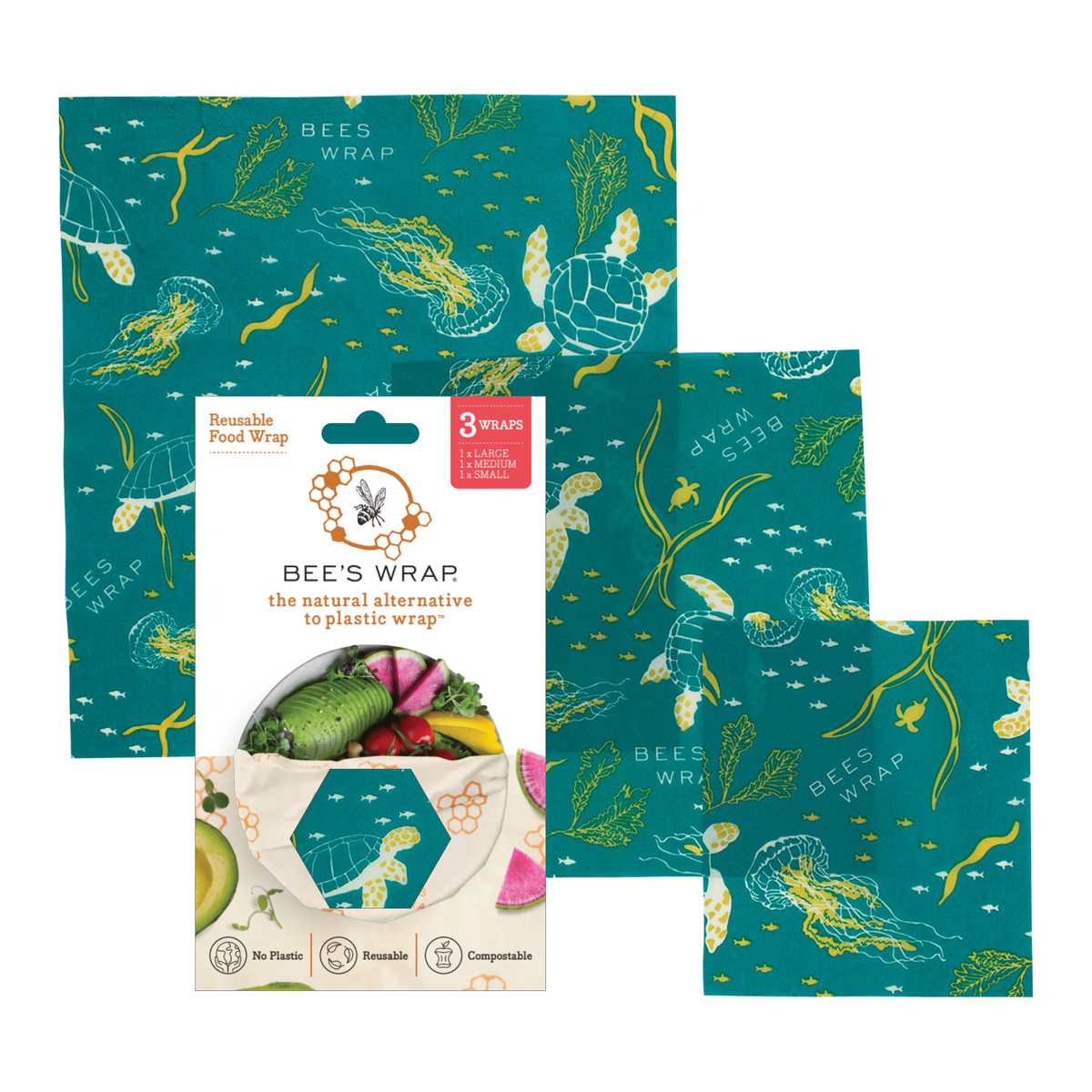 Bee's Wrap - Assorted 3 Pack - Oceans