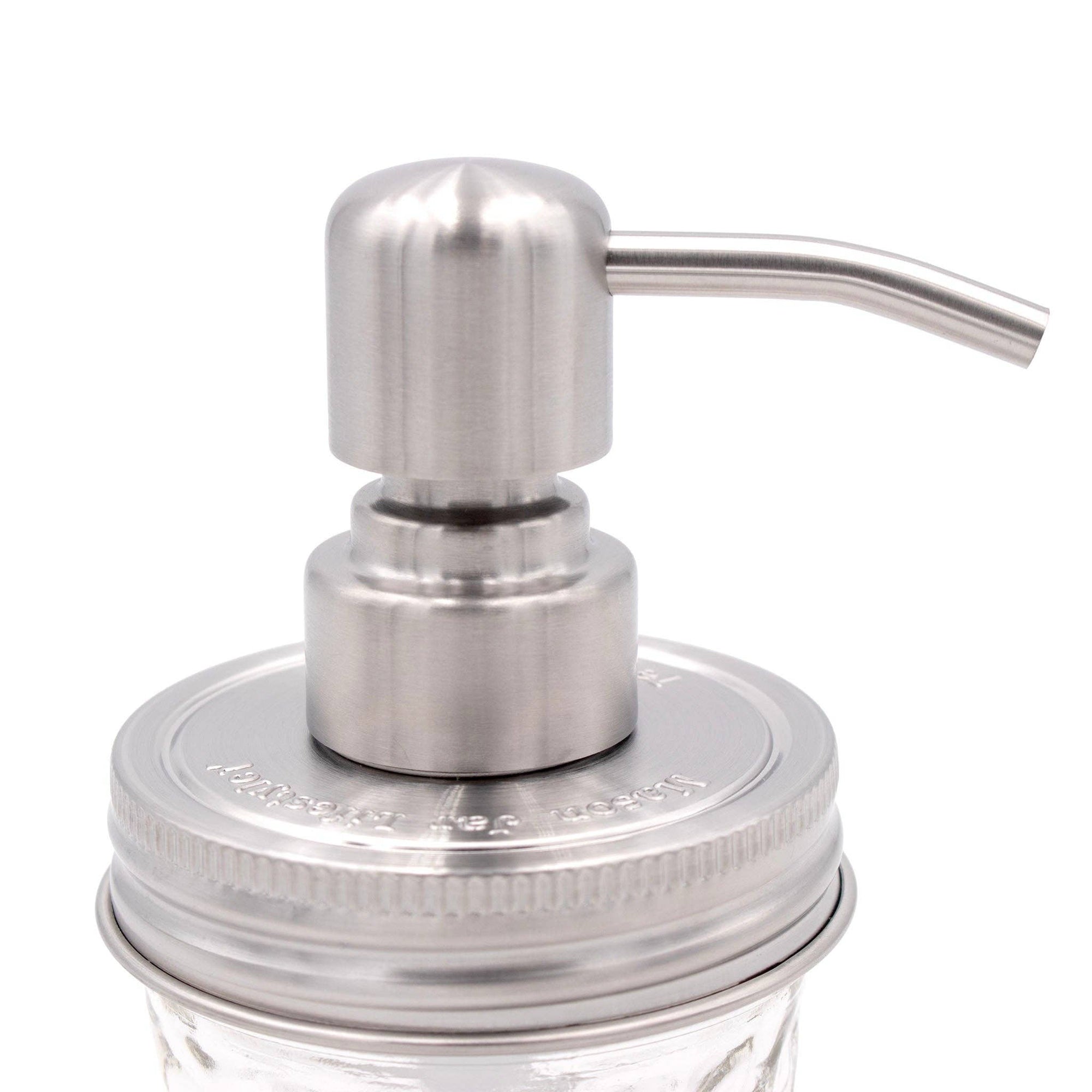 Mason Jar Lifestyle - Satin / Brushed Finish Soap Pump Dispensers for Mason Jars