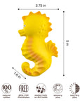 CaaOcho Natural Rubber Toys - Natural Rubber Seahorse Non-Toxic Bath Toy, Mold-free design
