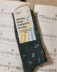Socks that Support Music (Gray Music Notes)