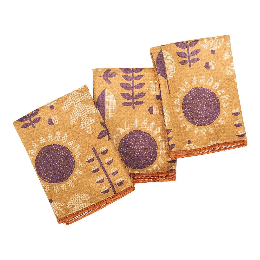 Mighty Mini Towel (Set of 3) Reversible - HJ Mod Sunflower