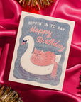 Dippin' In - Risograph Birthday Card