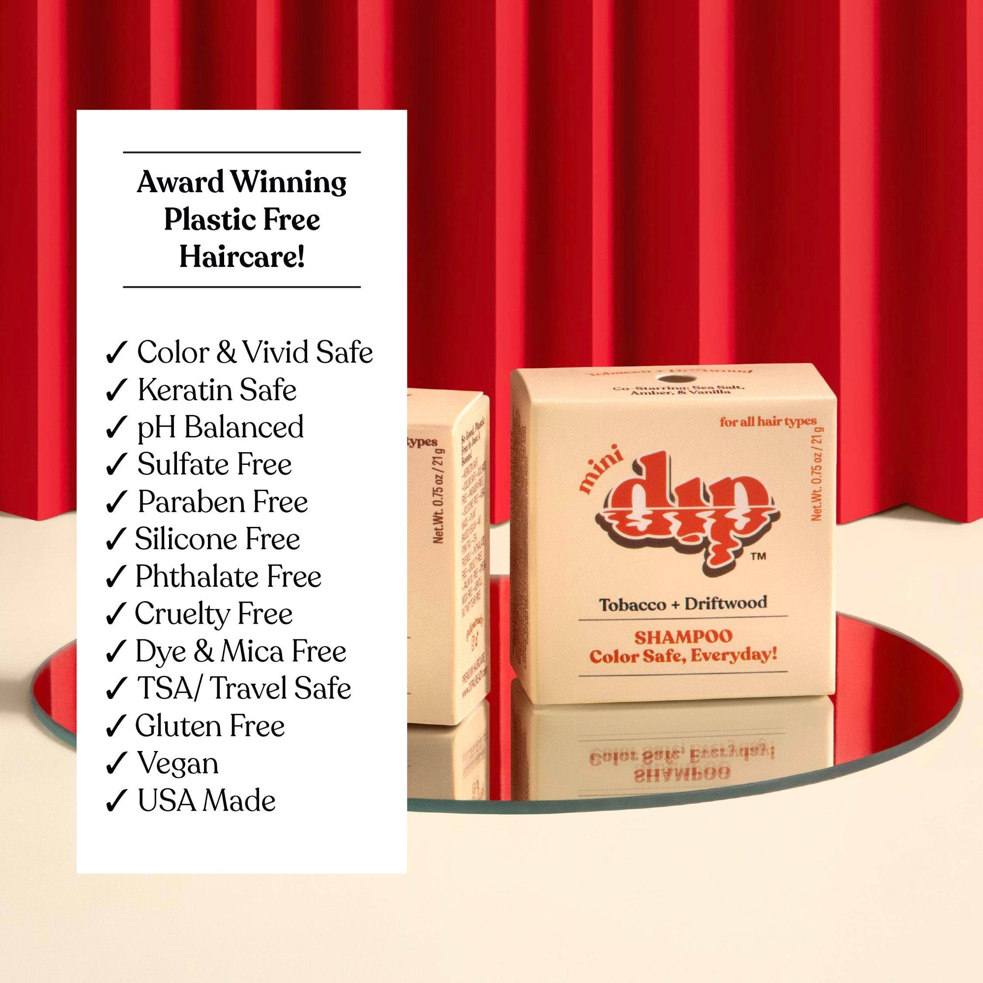 Dip - Mini Dip Color Safe Shampoo Bar for Every Day - Tobacco &amp; Driftwood