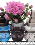 Galvanized Metal Flower Organizer Frog Lid for Mason Jars