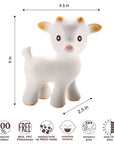 CaaOcho Natural Rubber Toys - Natural Rubber Teether Goat, Non-Toxic, Mold-free Design