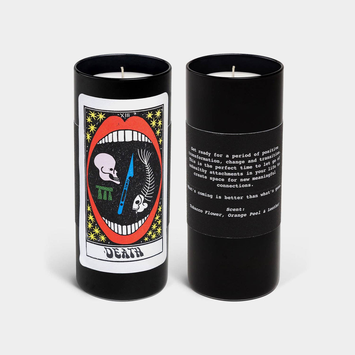Tarot Candle, Death - 6" Tall &amp; 60 Hr Burn, Tobacco &amp; Orange