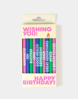 Wishing You: Long 5" Birthday Candles (10 Pack), Multi-Color