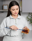 Fox Run Tiny Silicone Spatula Jar Scraper, Navy, 12"
