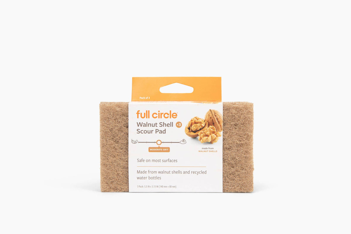 Walnut Shell Scour Pad - 3pk