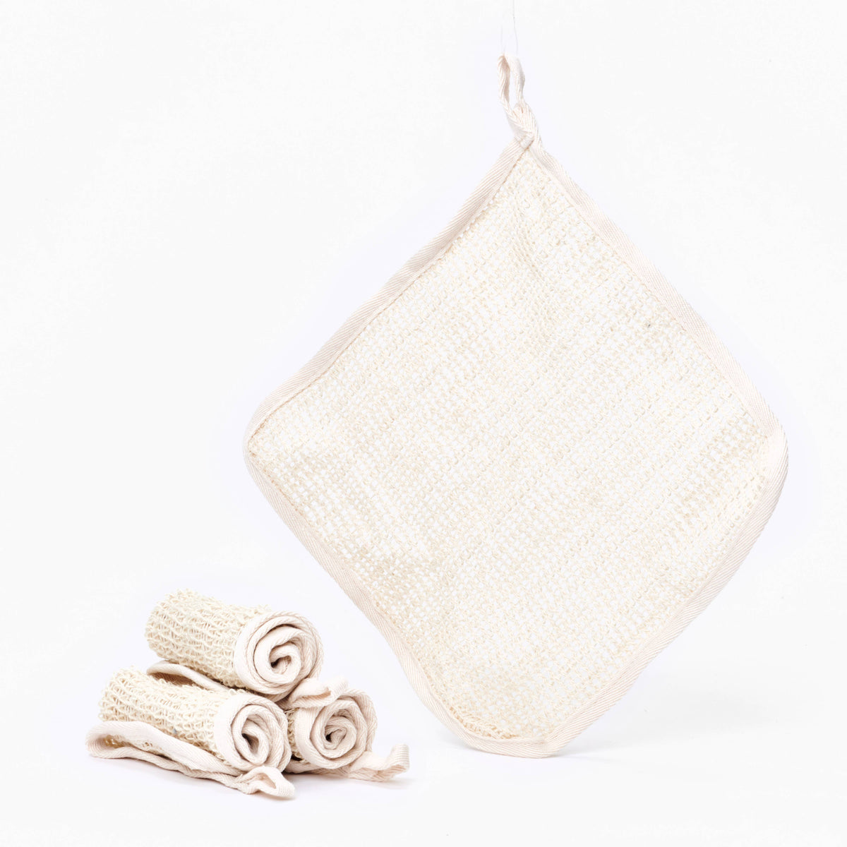Cotton &amp; Sisal Shower Wash Cloth