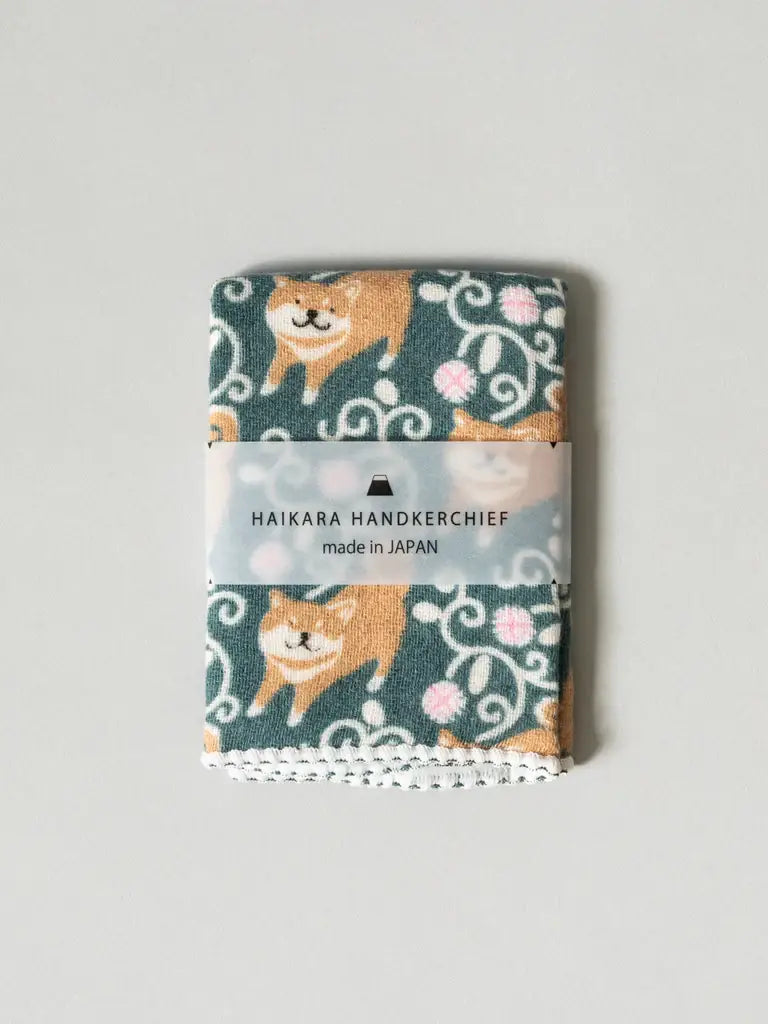 Haikara Little Handkerchief - Shiba, Karakusa Green