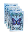 White & Blue Morpho Greeting Card with Removable Butterfly