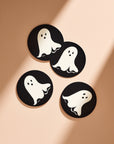 Spooky Ghost Halloween Coasters - Set of 4
