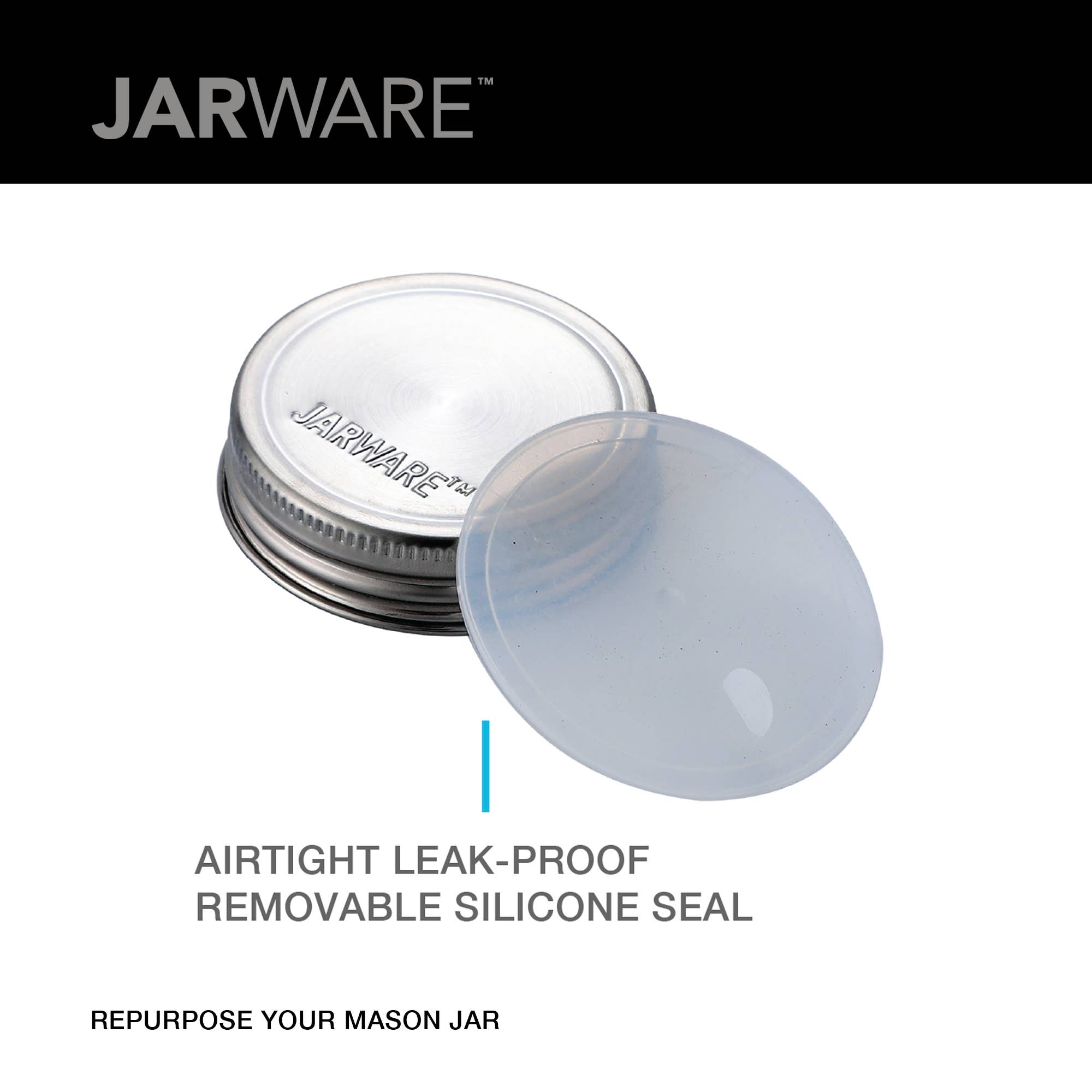 Jarware Stainless Steel Mason Jar Lids, Set of 8