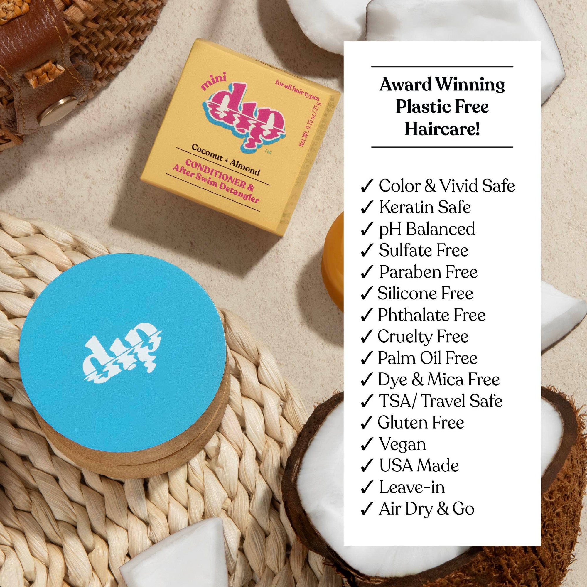 Dip - Mini Dip Conditioner &amp; After Swim Detangler - Coconut &amp; Almond