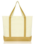 Cotton Canvas Tote Bag (Zippered Top)