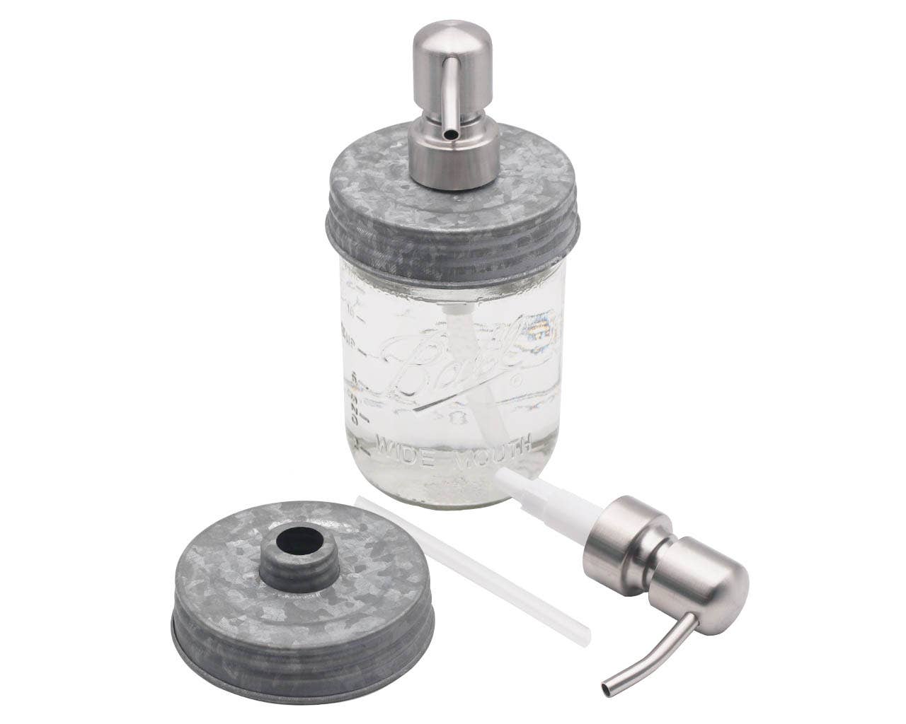 Mason Jar Lifestyle - Satin / Brushed Finish Soap Pump Dispensers for Mason Jars