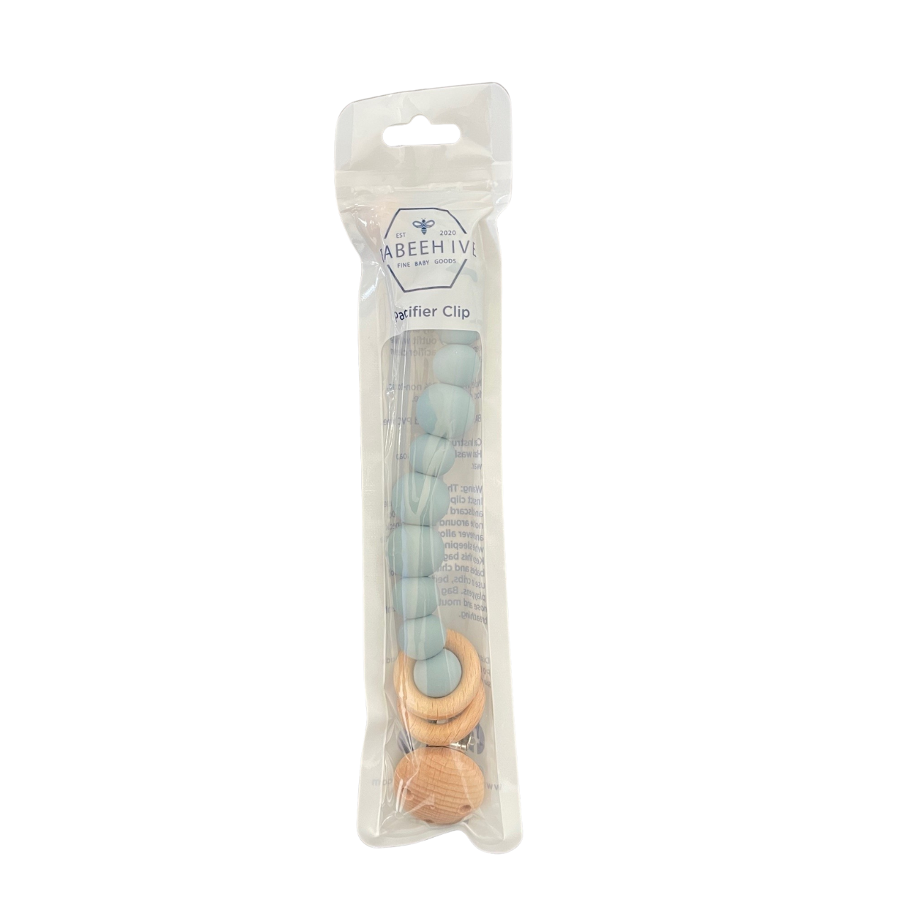 Silicone Bead &amp; Wood Ring Pacifier Clip