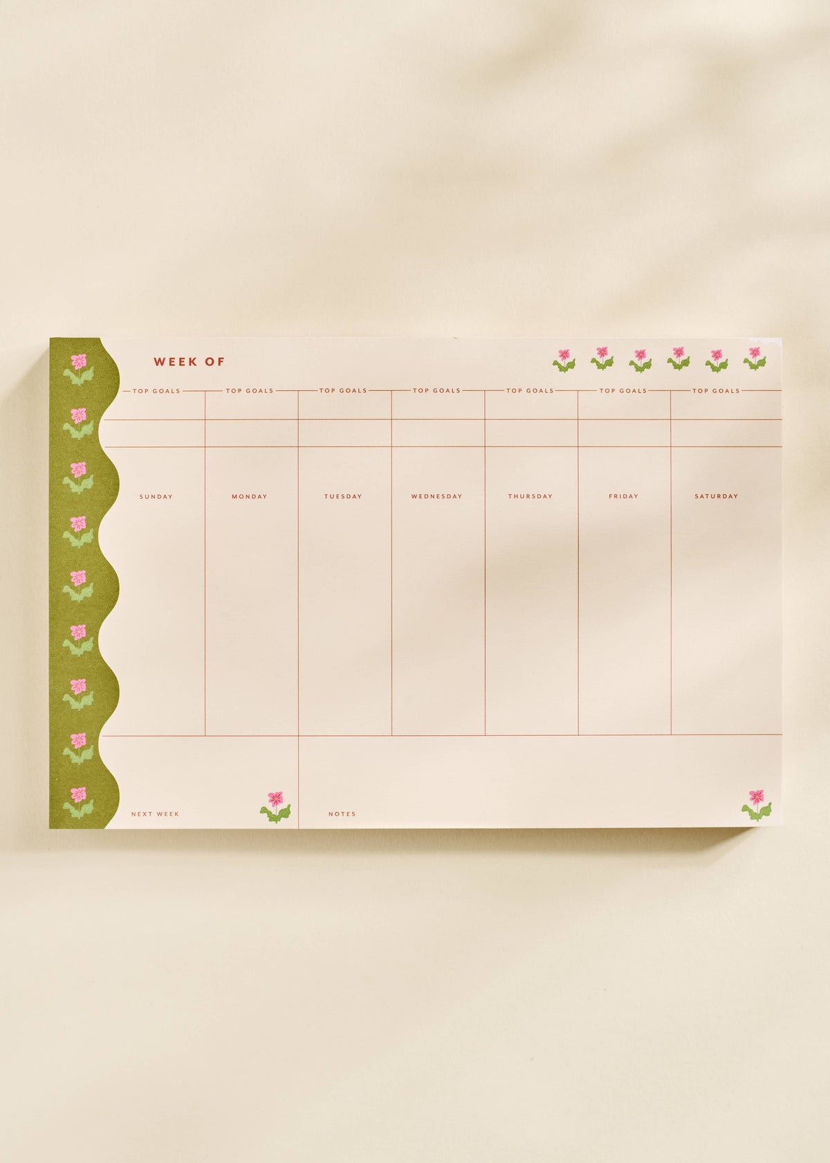Garden Border Weekly Planner Notepad