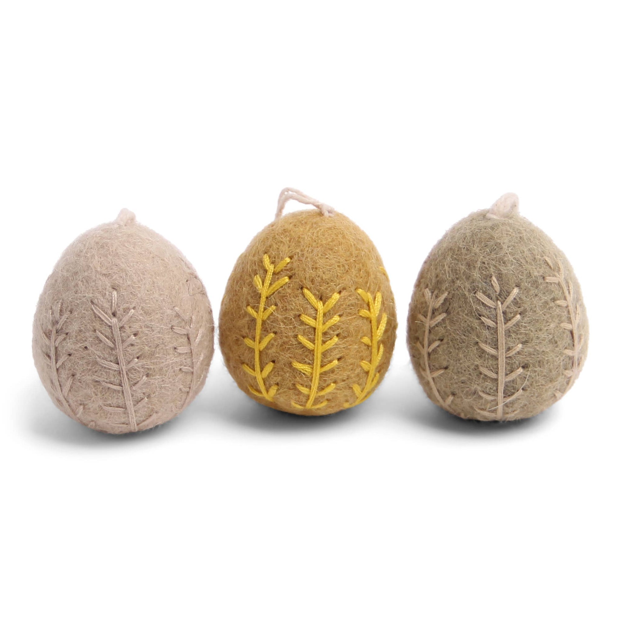 Eggs Clay Colors with Garland Embroidery