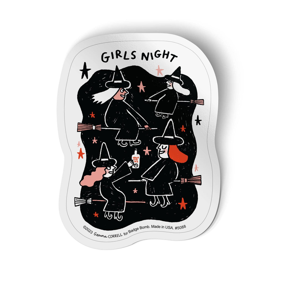 Girls Night Witch Party Sticker by Gemma Correll