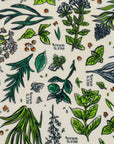 Bees Wrap Beeswax Reusable Bread Wrap - Herb Garden Print