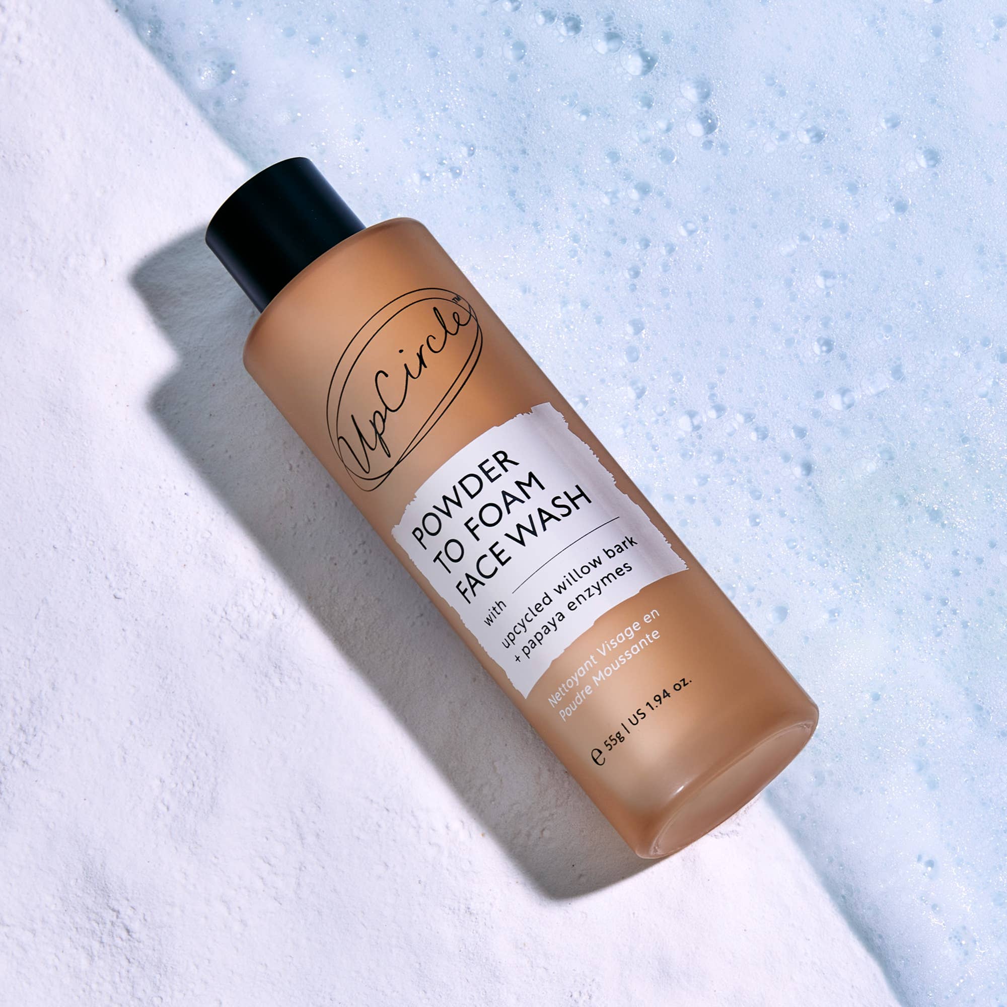 Powder-to-Foam Face Wash with Upcycled Willow Bark + Papaya
