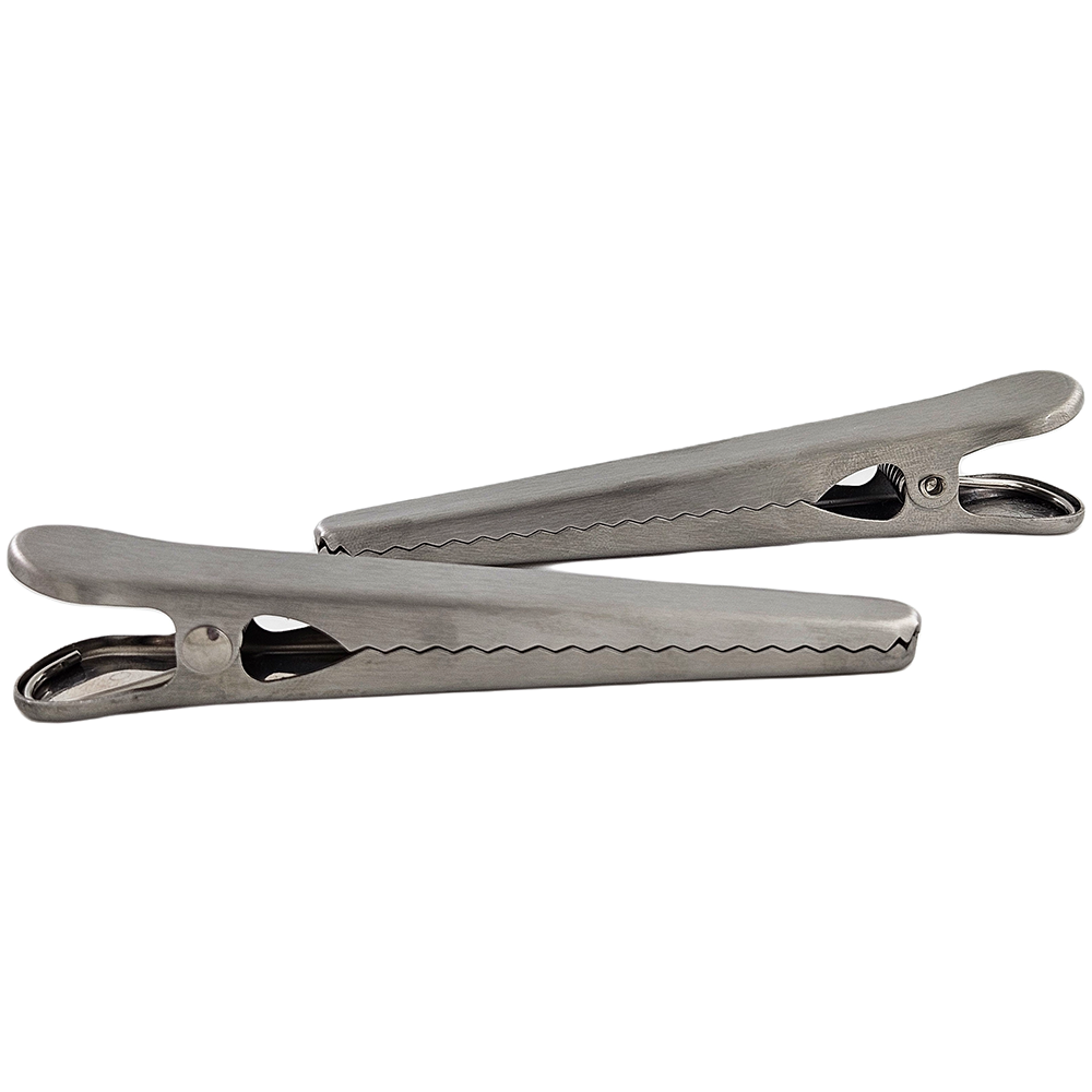 Fox Run Stainless Steel Kitchen Bag Clips, Set of 2, 4.5"