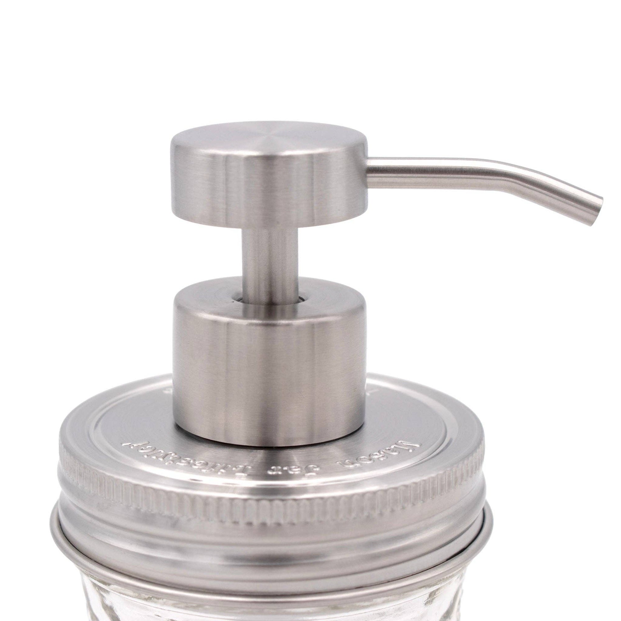 Mason Jar Lifestyle - Satin / Brushed Finish Soap Pump Dispensers for Mason Jars