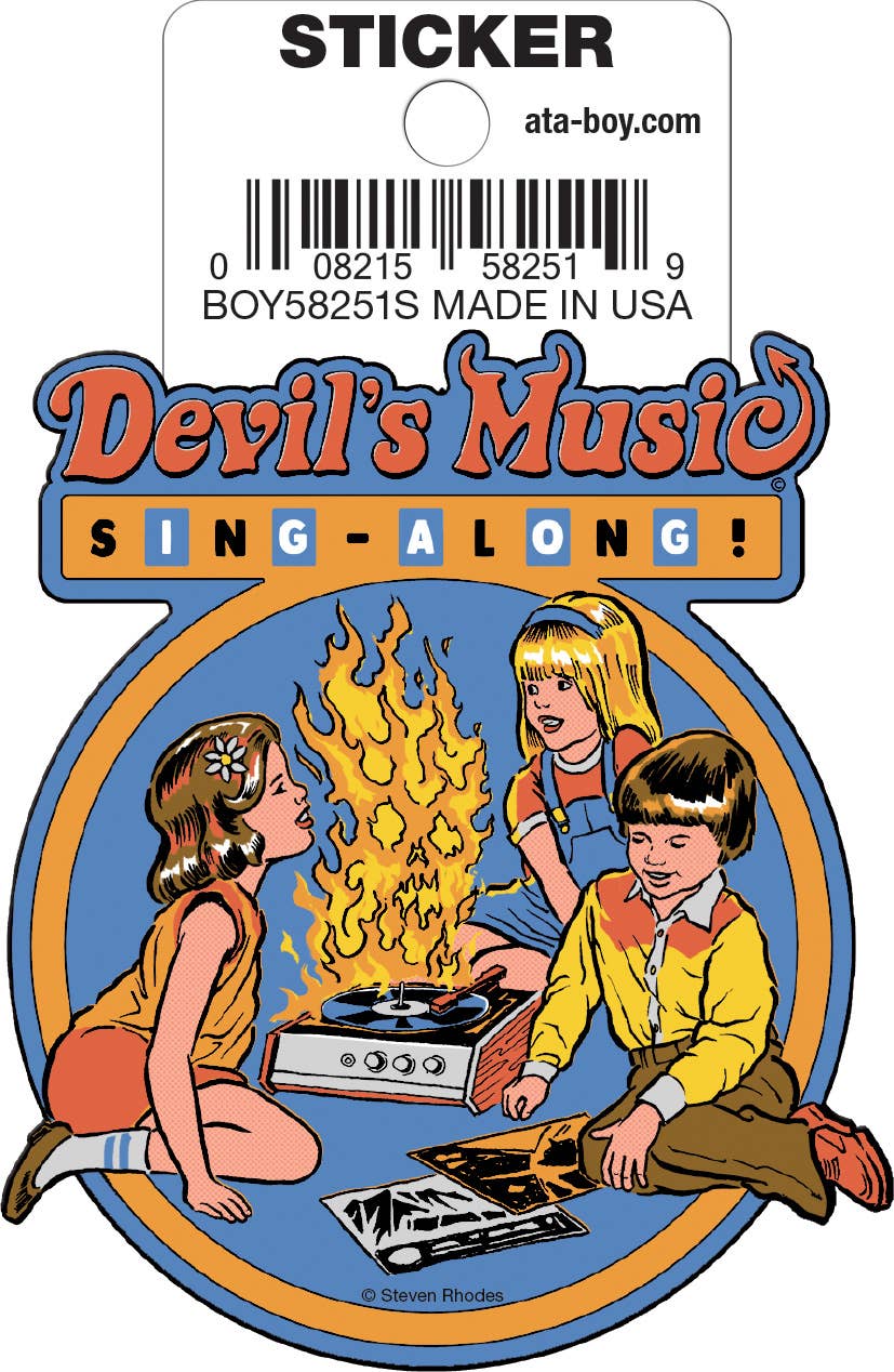 Steven Rhodes Devil's Music Die Cut 3" Vinyl Sticker