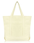 Cotton Canvas Tote Bag (Zippered Top)