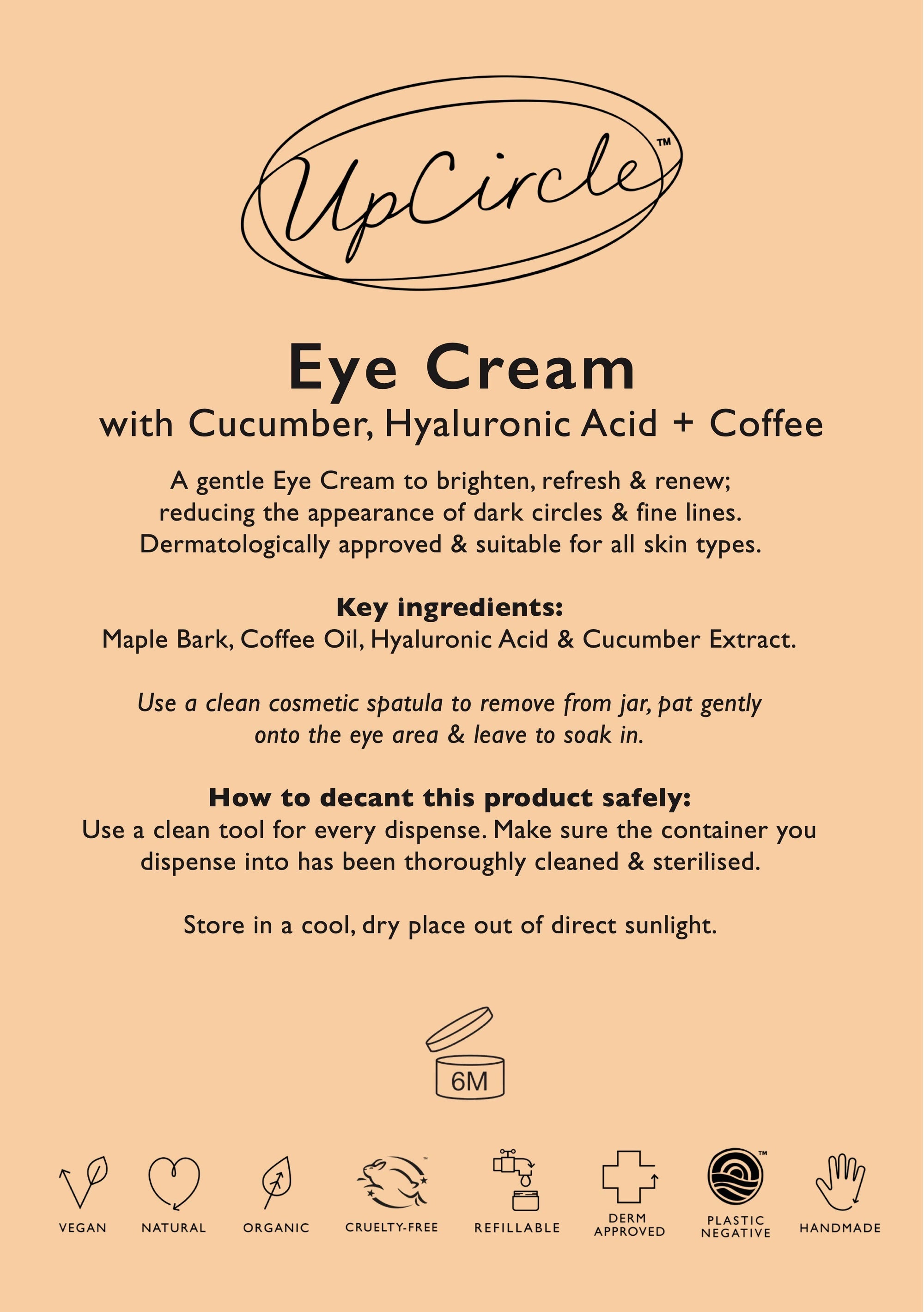 Cucumber + Coffee Vegan Eye Cream - Bulk Refill