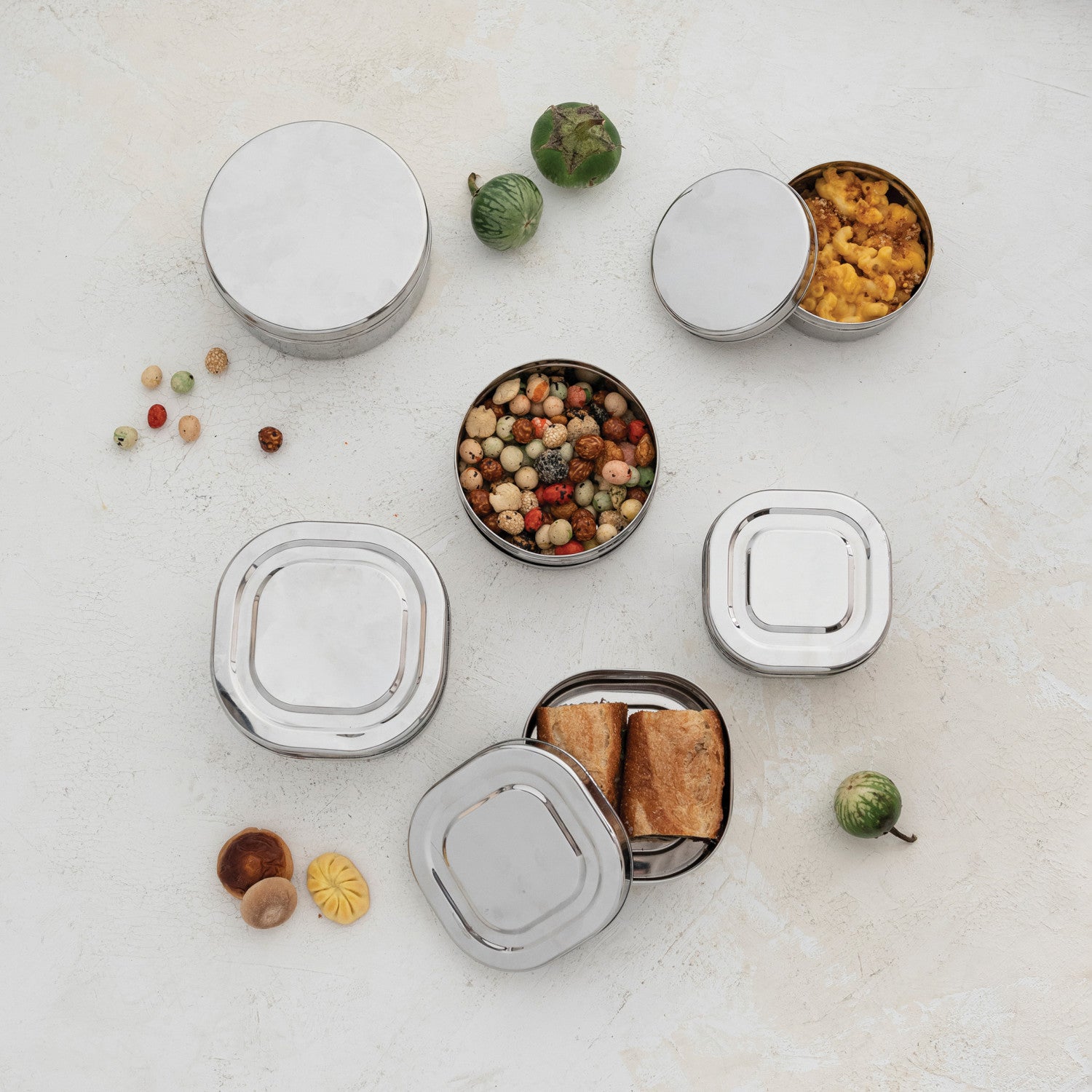 Stainless Steel Containers, Set of 3
