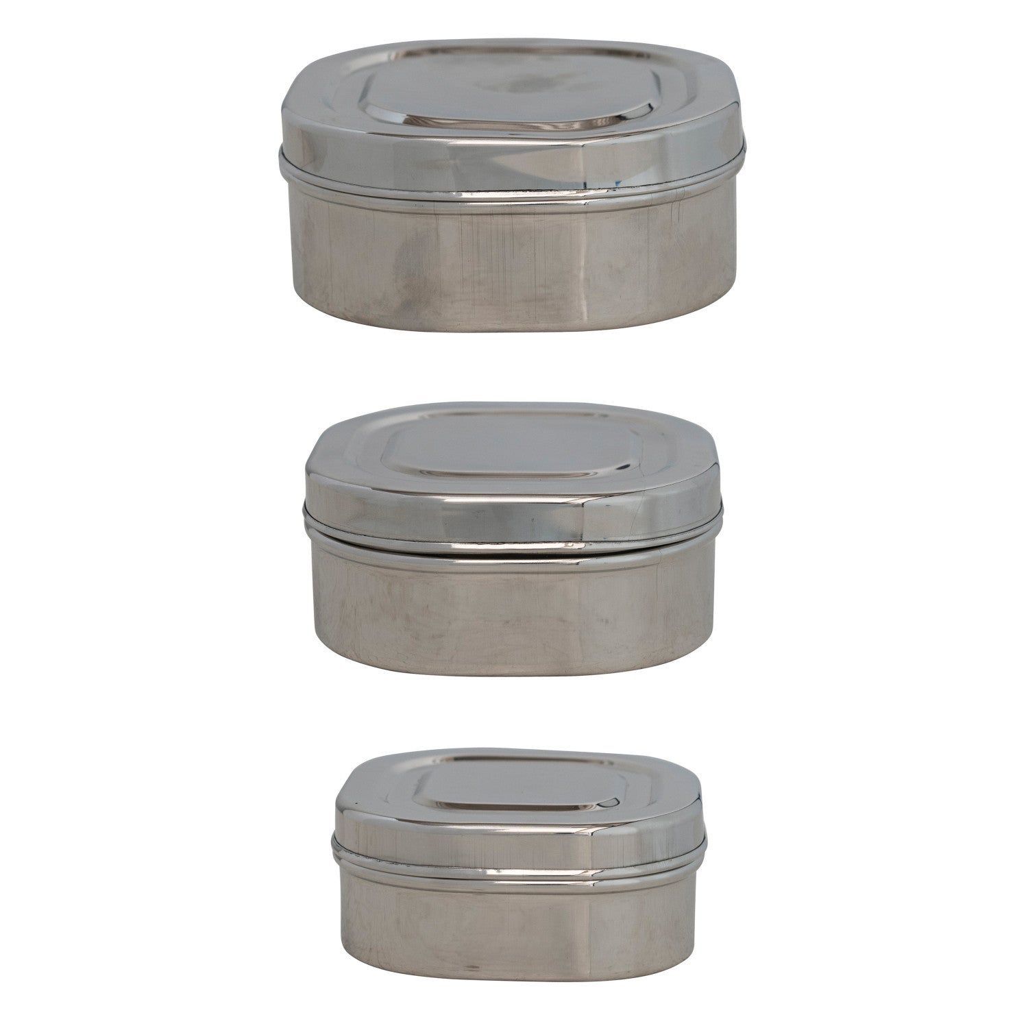 Stainless Steel Containers, Set of 3