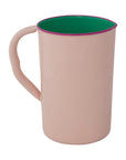 Enameled Stainless Steel Pitcher with Colored Edge, Pink, Green & Fuchsia Color