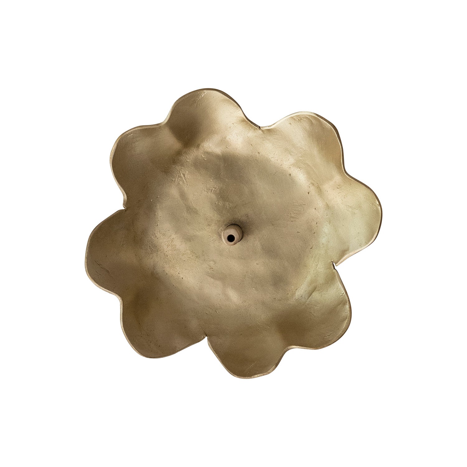 Brass Flower Shaped Incense Holder, Matte Finish