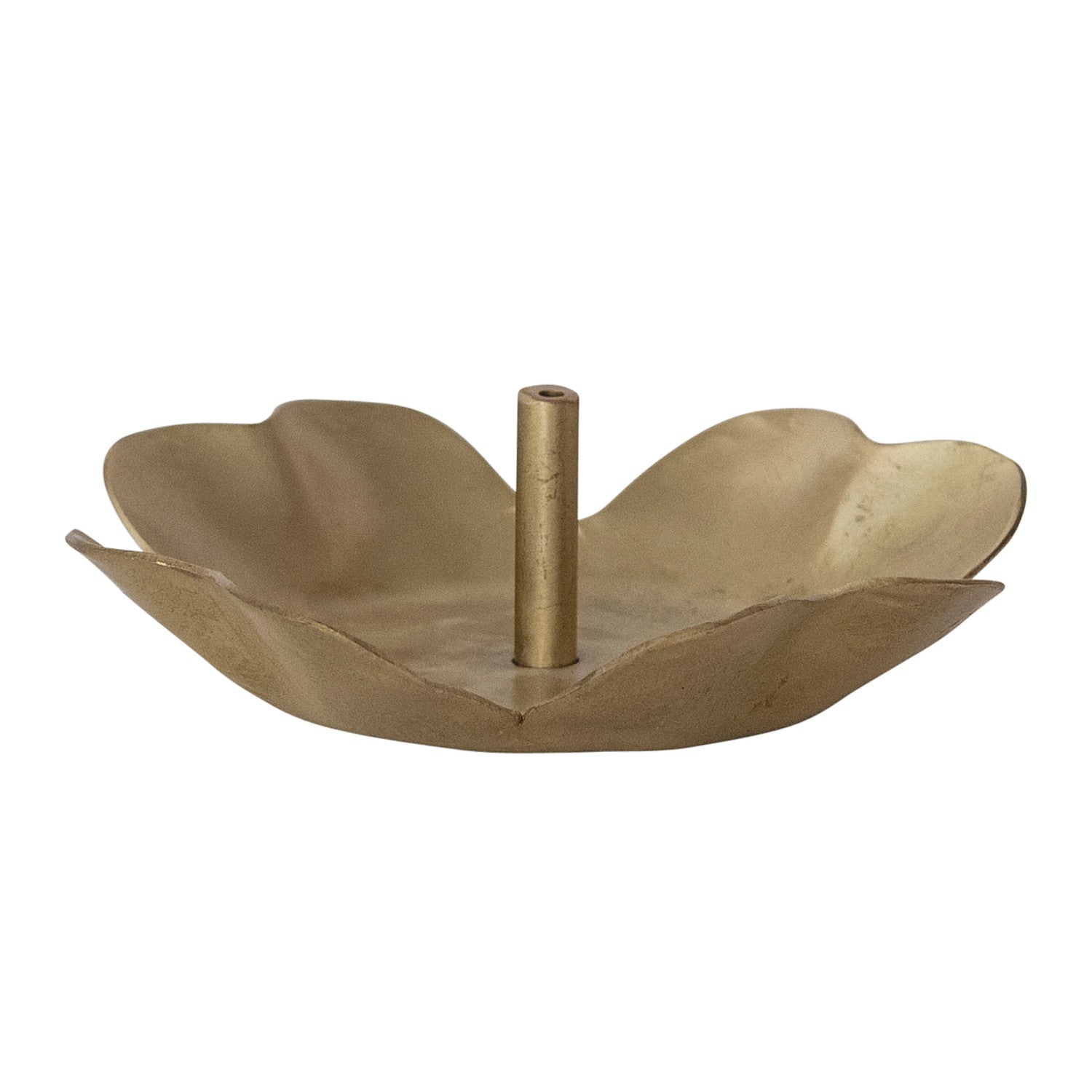 Brass Flower Shaped Incense Holder, Matte Finish