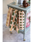 Cotton Blend Waffle Weave Tea Towel with Check/Plaid Pattern
