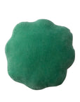 Round Scalloped Pillow with Embroidery & Velvet Back