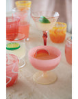 Two-Tone Stemmed Wine Glass, Pink & Cream Color