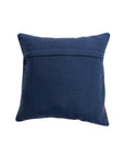 Square Woven Fabric Indoor/Outdoor Pillow with Embroidered Geometric Pattern