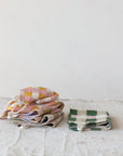 Cotton Knit Dish Cloth with Check/Plaid Pattern, 4 Styles